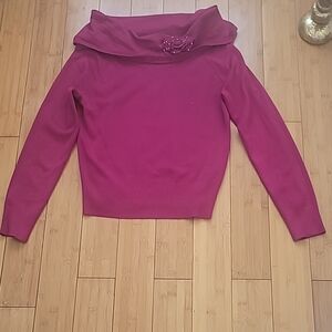 Y2K Top Cowl Neck 85% Silk  SZ L